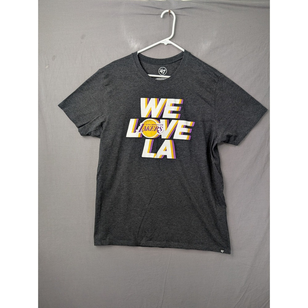 47 Brand Los Angeles Lakers We Love LA T-Shirt Mens XL Gray NBA Basketball